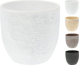 Kambarinis keraminis vazonas, 4 skirtingi dizainai, įvairių sp., 13,5 x 13,5 x 12,5 cm.