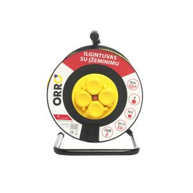 Ilgiklis ritė ORRO 53021, Lizdų skaičius: 4; Laido ilgis: 50m; Laido tipas: 3x1.5mm2; Įtampa: 230V; Srovė: 16A; Įžeminimas: Taip;