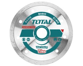 Deimantinis pjovimo diskas TOTAL, šlapiam pjovimui, 180x22 mm, segmento plotis 5 mm, TAC2121803