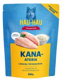 Konservuotas šunų ėdalas HAU-HAU CHAMPION, su vištiena, 260g