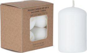 Žvakių rinkinys, 4 vnt., 6 cm, baltos sp.