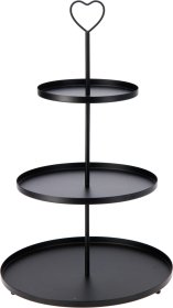 Serviravimo padėklas, trijų aukštų, juodos sp., 30 x 30 x 48 cm