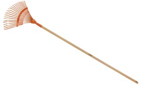 Vėduoklinis metalinis grėblys TRAMONTINA 77837/781, strypinis, su mediniu kotu
