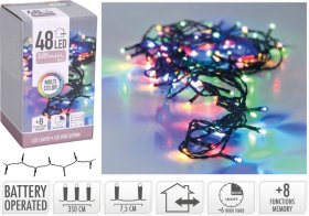 LED girlianda, 48 LED lempučių, įvairių sp., ilgis 4 m, IP44