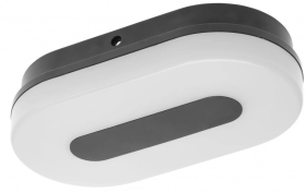 Specialiųjų patalpų LED šviestuvas GTV Twist, 10W, 4000K, 750 lm, IP65, 175-250V, 120°, ovalus, baltos/juodos sp., 205 x 110 x 60 mm, LD-TWI10WOW-40