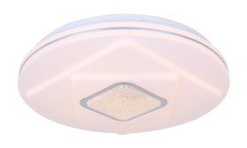 Lubinis LED šviestuvas GLOBO Tossi, 24W, 230V, 2400 lm, 3000K, akrilas, kristalai, chromo sp. žiedas, apvalus, 380 x 75 mm, 48399-24