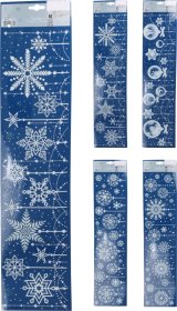 Kalėdiniai langų lipdukai, 4 skirtingi dizainai, 64 x 15 cm