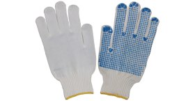 Pirštinės HERVIN PROTECTION, (10)XL dydis, balta spalva, nailoninės, padengtos PVC taškeliais iš vienos pusės, CE, 786