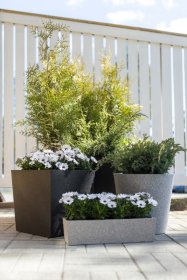 Šiltasis lauko vazonas 4living, juodos sp., 50 x 14 x 13 cm.