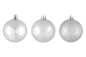 Eglutės žaisliukų rinkinys WINTERIA, 6 cm, 9 vnt., sidabrinė sp.