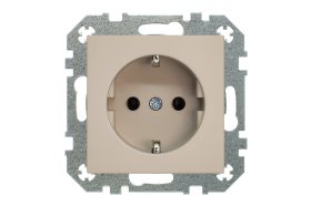 Kištukinis lizdas LIREGUS Retro, 1 vietos, įleidžiamas, kreminė sp., su įžeminimu, spyruokliniai pajungimo kontaktai, IKL16-204-01.R/ONC  