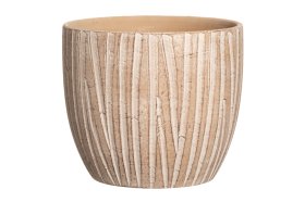 Kambarinis keraminis vazonas 4Living Paralia, rudos sp., 25 x 25 x 22 cm.