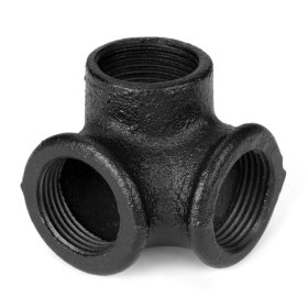 Dekoratyvinė jungtis RUSTICLINE, 3/4", skersmuo 25 mm, 3 skylės, RT-7, juodos sp.