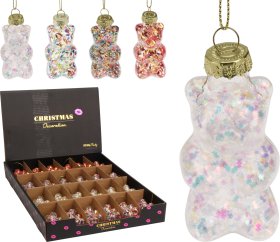 Eglutės žaisliukas Meškiukas, įv. rožinių atspalvių, 36 x 35 x 71 mm