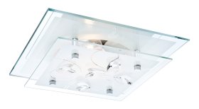 Lubinis šviestuvas GLOBO Jasmina, E27, 1 x 40W, 230V, su stiklu, chromu, kristalais, 240 x 240 x 85 mm, 40408