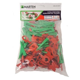 Plytelių išlyginimo sistema MARTEN, komplekte inkarų (3 mm) 50 vnt., pleištų (7-15 mm) 50 vnt.