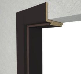 Laminuota durų stakta VOSTER, reguliuojama, su apvadais, komplektas, kairė, spalva Black matt, 100-140x80x2109 mm, 2 vnt., 100-140x80x784 mm, 1 vnt.