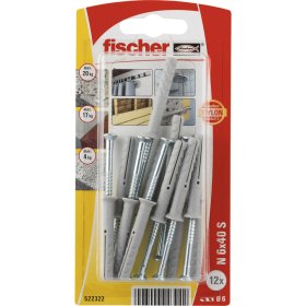 Kalami kaiščiai FISCHER, 6 x 40 mm, 12 vnt.