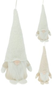 Kalėdinė dekoracija Nykštukas, megztos medžiagos, 2 spalvų kepurės, 10 x 32 cm