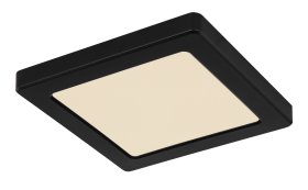 Lubinis LED šviestuvas GLOBO Lasse, paviršinis, 12W, 230V, 1050 lm, 3000/4000/6500K, kvadratinis, juodos sp., 167x167x18 mm, 12380-12B