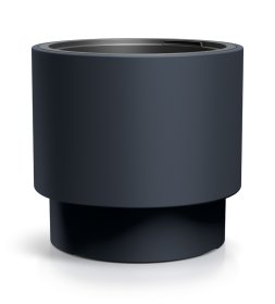 Plastikinis lauko vazonas "Heos", antracito sp., 46,8 x 46,8 x 44 cm.