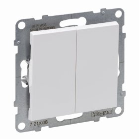 Jungiklis LEGRAND SUNO, 2 klavišai, įleidžiamas, automatiniai gnybtai, baltos sp., 721108