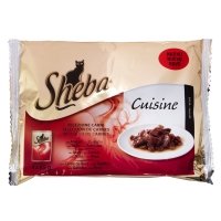 Kačių ėdalas SHEBA, su įvairia mėsa, 4x85 g