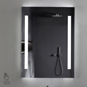 Veidrodis TORINO, 800 x 600 x 50 mm, su integruotu LED apšvietimu šonuose, apšvietimo jungiklis, 5000 - 5500 K.