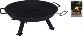 Laužavietė, aukštis 22cm, skermuo 56cm, metalinė,su  žarstekliu, 4 kojos