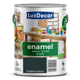 Universalus akrilinis emalis LUXDECOR, 2,5 l, grūdintas plienas, blizgus, vandens pagrindu