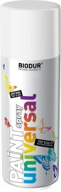 Universali aerozolinė emalė BIODUR, balta (RAL9010), 400 ml