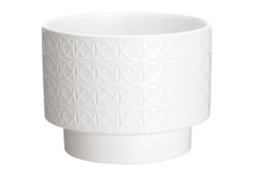 Kambarinis keraminis vazonas 4Living Tripoli, baltos sp., 20 x 20 x 15,5 cm.