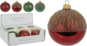 Kalėdinės eglės žaisliukas, dekoruotas blizgančiais auksiniais varvekliais, 10 cm, 2 skirtingos sp.