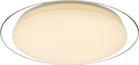 Lubinis LED šviestuvas GLOBO Optima, 30W, 230V, 2200 lm, 3000/4000/6500K, su pultu, dimeriuojamas, baltas metalas, chromas, 460 x 85 mm, 41310-30