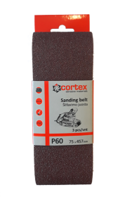 Juosta šlifavimui CORTEX P60, 75 x 457 mm, 3 vnt.