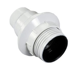 Lempos lizdas ELECTRALINE 71135, E14, su žiedu, plastikinis, baltos spalvos