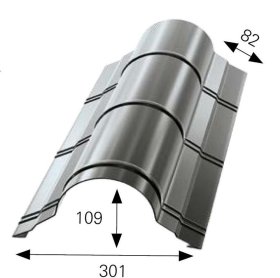 Kraigas apvalus  MODERNO, matmenys 301 x 109 x 2000 mm, grafito spalva, RAL7016,