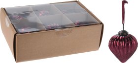 Eglutės žaisliukas, stiklinis, bordinės sp., 8 x 8 x 8 cm