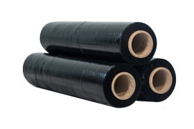 Polietileno plėvelė, 0,45 m x 150 m, 15 mk., juodos sp.