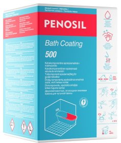 Ketaus vonių atnaujinimo rinkinys PENOSIL Bath Coating 500, 960 g, ryškiai baltos spalvos