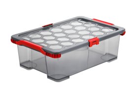 Daiktadėžė ROTHO Evo Total, su dangčiu, skaidrios pilkos sp., 30 l