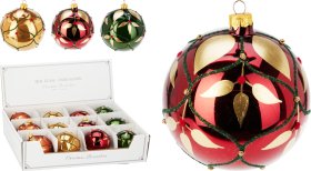 Eglutės žaisliukas, stiklas, 3 skirtingos sp., skersmuo 8 cm