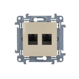 Kompiuterio lizdas KONTAKT SIMON 10, kreminės sp., 2 viet., CAT6E UTP, C62.01/41