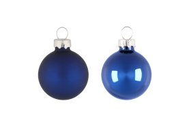 Kalėdiniai žaisliukai WINTERIA, mėlynos sp., 16 vnt., 4 cm