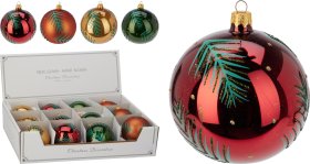 Eglutės žaisliukas, stiklas, 4 skirtingos sp., skersmuo 8 cm