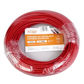 Kabelis saulės elektrinėms KENO, 1*6mm², raudonos sp., (rul 50m)