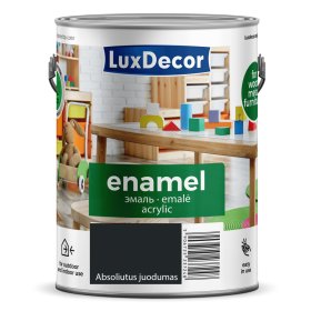 Universali akrilinė emalė LUXDECOR, 2,2 l, (03) absoliutaus juodumo spalvos, matinis