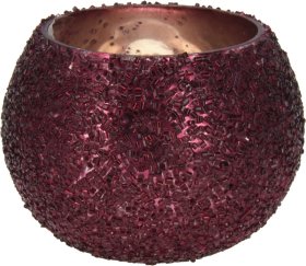 Žvakidė, stiklas, raudono vyno sp., 8 x 6 cm