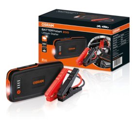 Akumuliatorius - užvedėjas OSRAM, ličio, 6000mAh, min srovė 150A, max srovė 500A, 5V 2.4A, 9V 2.0, rekomend. Dyzel. variklio talpa iki 2L, benz. iki 3L