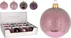 Eglutės žaisliukas, rožinės arba violetinės sp. su blizgučiais, 1 vnt., 80 mm